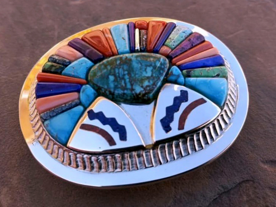 Alvin Yellowhorse Navajo Silversmith Jewelry Lupton Arizona Inlay Buckle