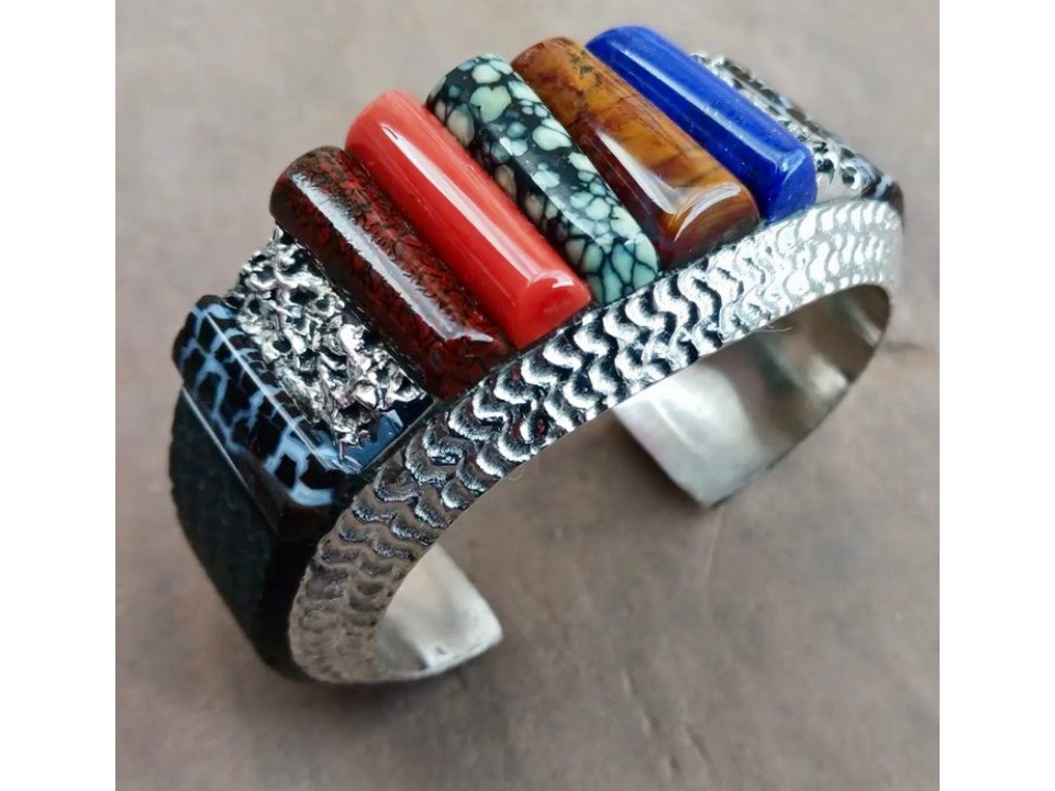 Navajo Corn Row Inlay Bracelet